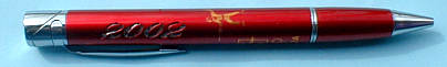 Feuerzeug Kugelschreiber mit Beleuchtung + Aufdruck: HENGDA 2002 (Trdelmarkt Autokino 9.4.2002)